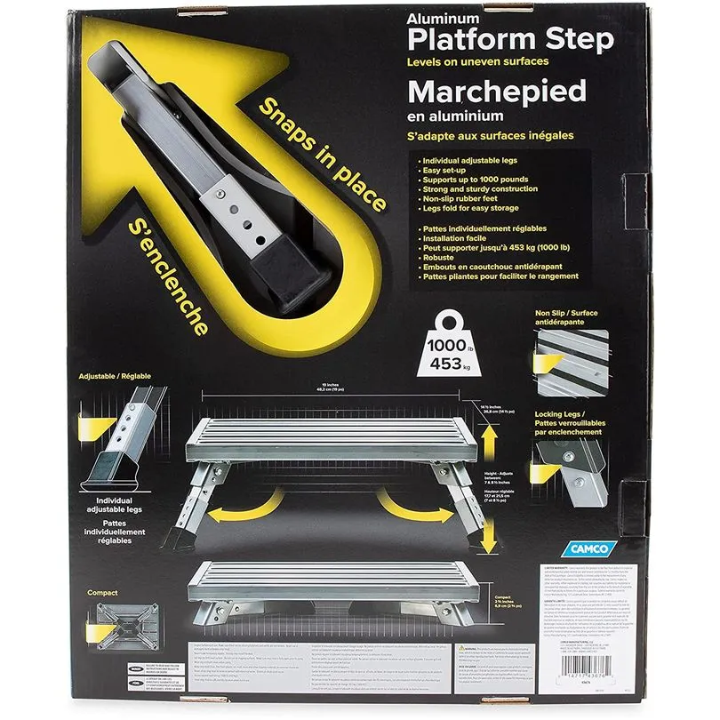 Step Stool, Alum Platform -Adj